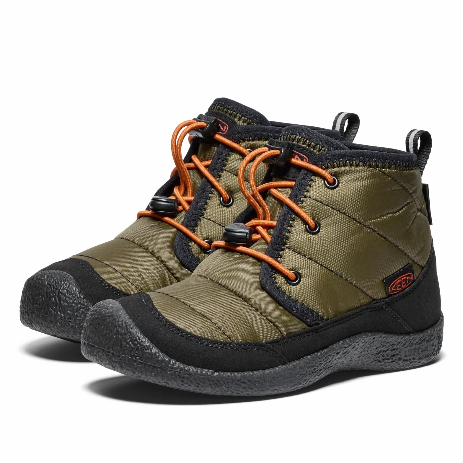 KEEN Unisex dziecięce buty Howser 2 Chukka wodoodporne buty, Ciemny oliwkowy złoty płomień, 39 EU