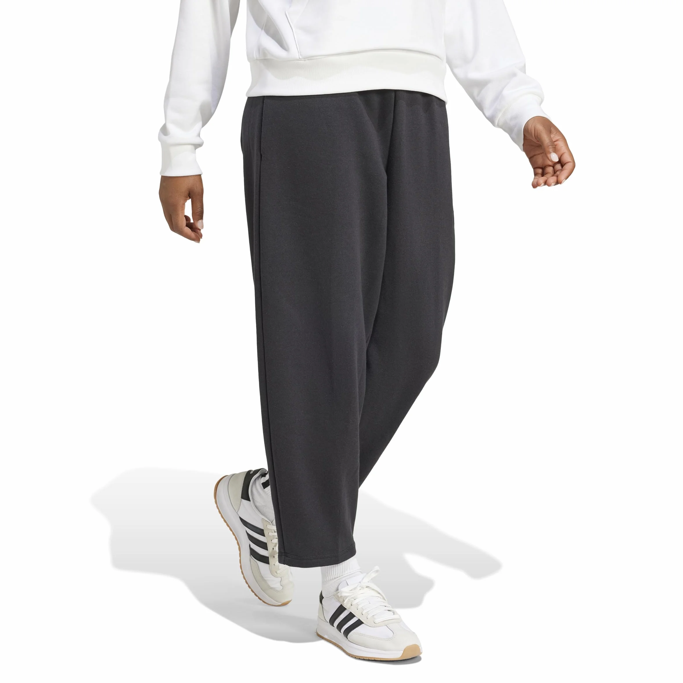 adidas Essentials Contemporary Logo Fleece Barrel Pants - Spodnie Kobiety