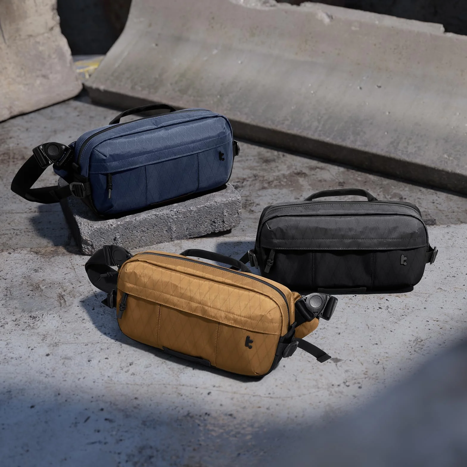 tomtoc X-Pac Sling Bag, 5,5-litrowa torba męska na ramię do podróży, codziennego użytku, torba crossbody na ramię Pasuje do Steam Deck, Switch, DJI Osmo Pocket 3/Action 4, kamery GoPro Hero 12
