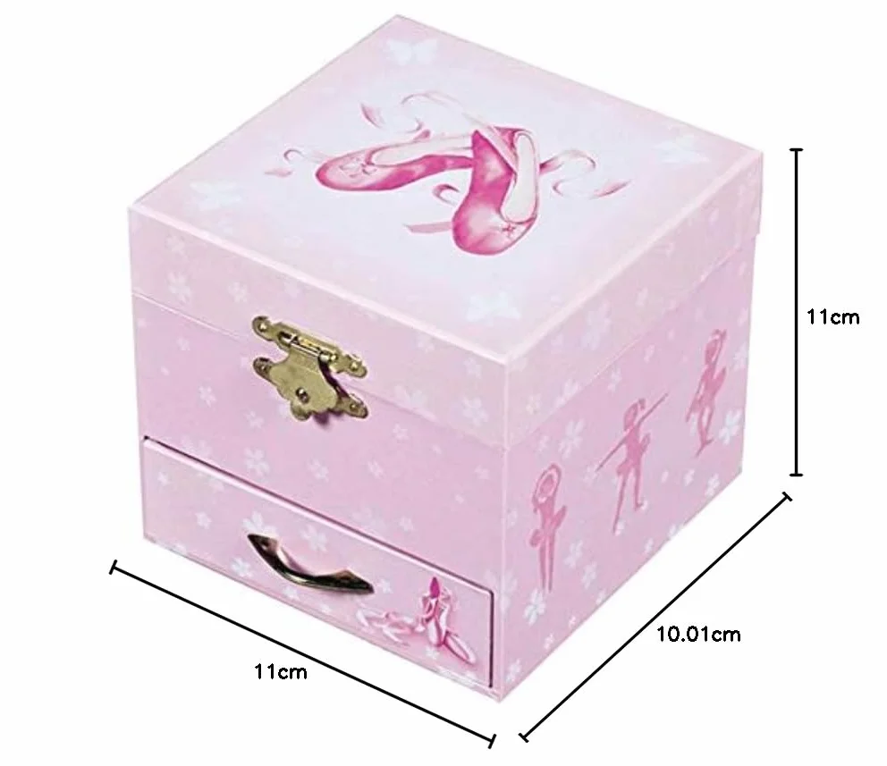 Trousselier TROUS20975 Balerina Shoe Musical Cube Box - Różowy