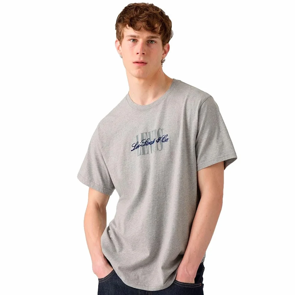 Ss Relaxed Fit Tee Ssnl Serif 5 Mid Tone, 0pen Finish Tbd 4, L