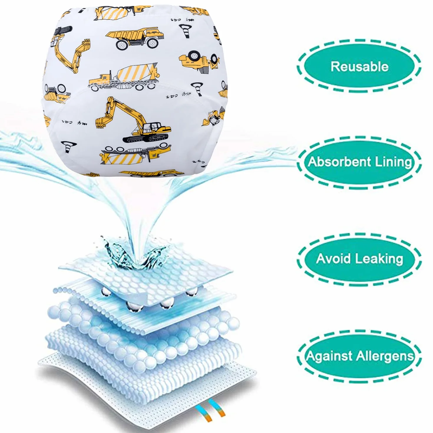 JackLoveBriefs Nocne spodnie treningowe niemowlęce dziecięce nocnik bielizna (od 1 do 5 lat, 8 sztuk