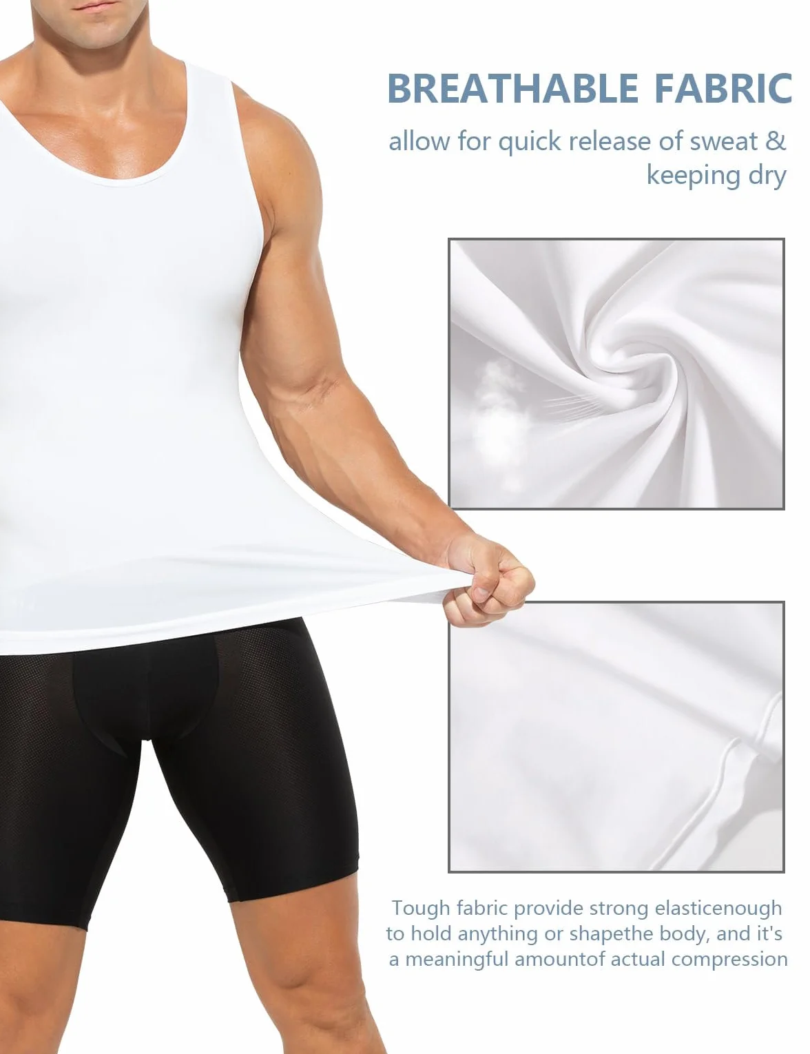 Casey Kevin Podkoszulek wyszczuplający brzuch męski Shapewear Compression Tank Top Body Shaper dla mężczyzn kompresyjny podkoszulek
