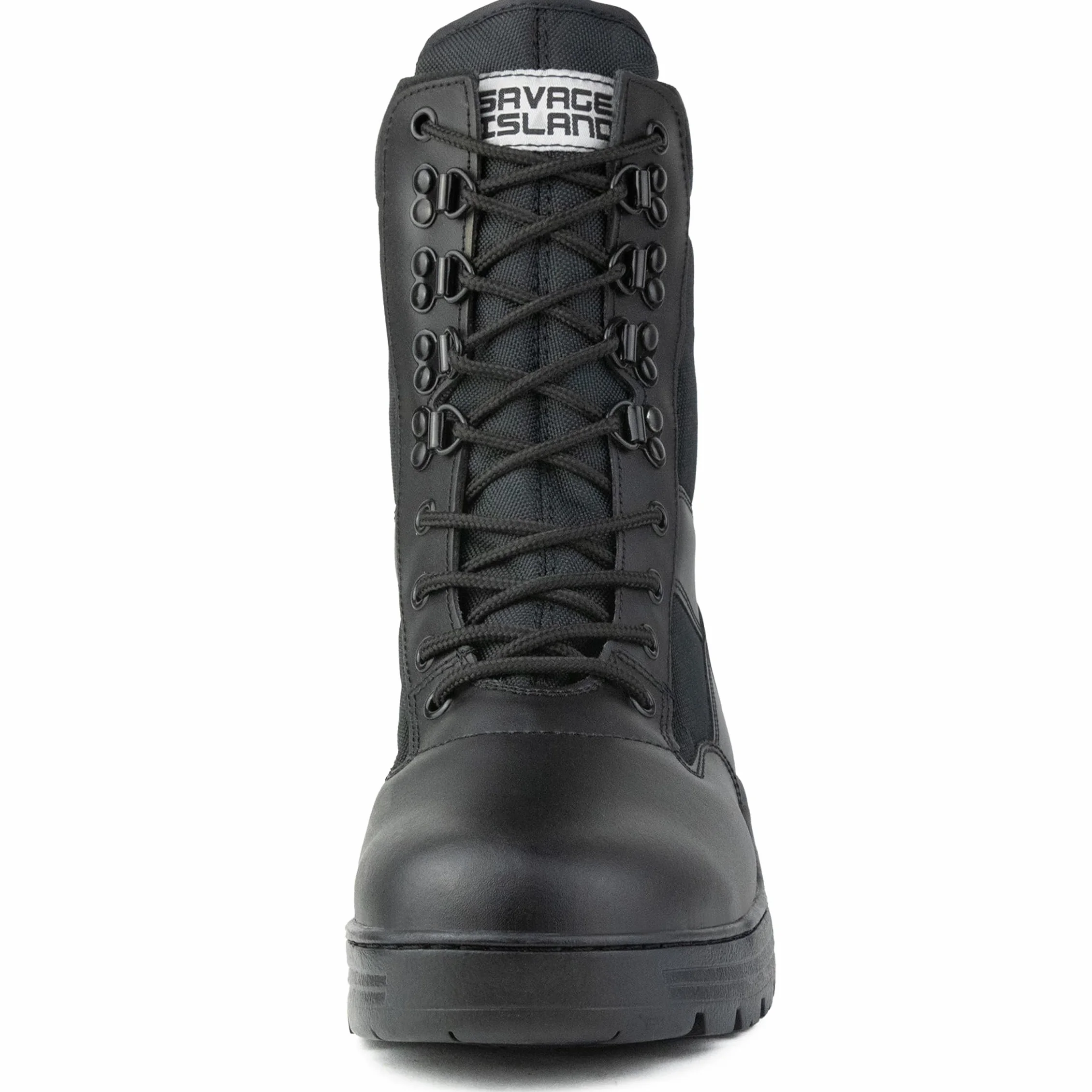 Savage Island Buty bojowe czarne skórzane patrol