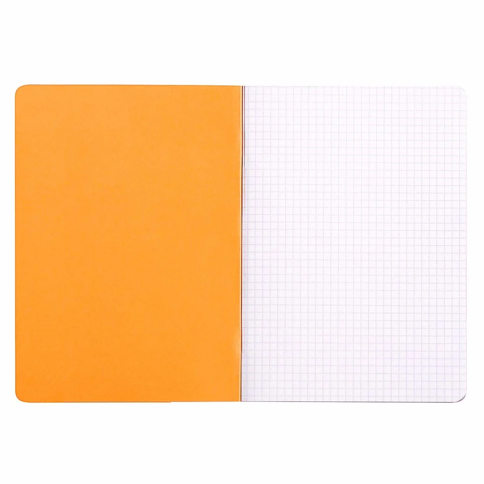 RHODIA 119184C – Zeszyt szyty Pomarańczowy – A5 (14,8 x 21 cm) – w kratkę – 96 stron – papier Clairefontaine biały 80 g/m² – miękka, powlekana, wytrzymała i wodoodporna okładka – Classic