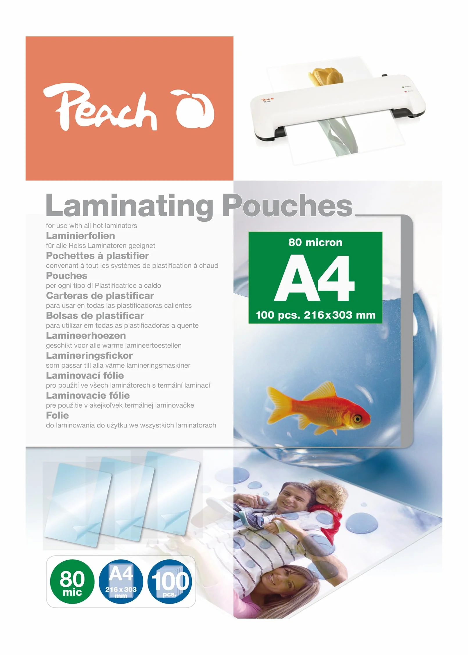 Peach PP580-02 Folia Do Laminowania, DIN A4, 100 Sztuk