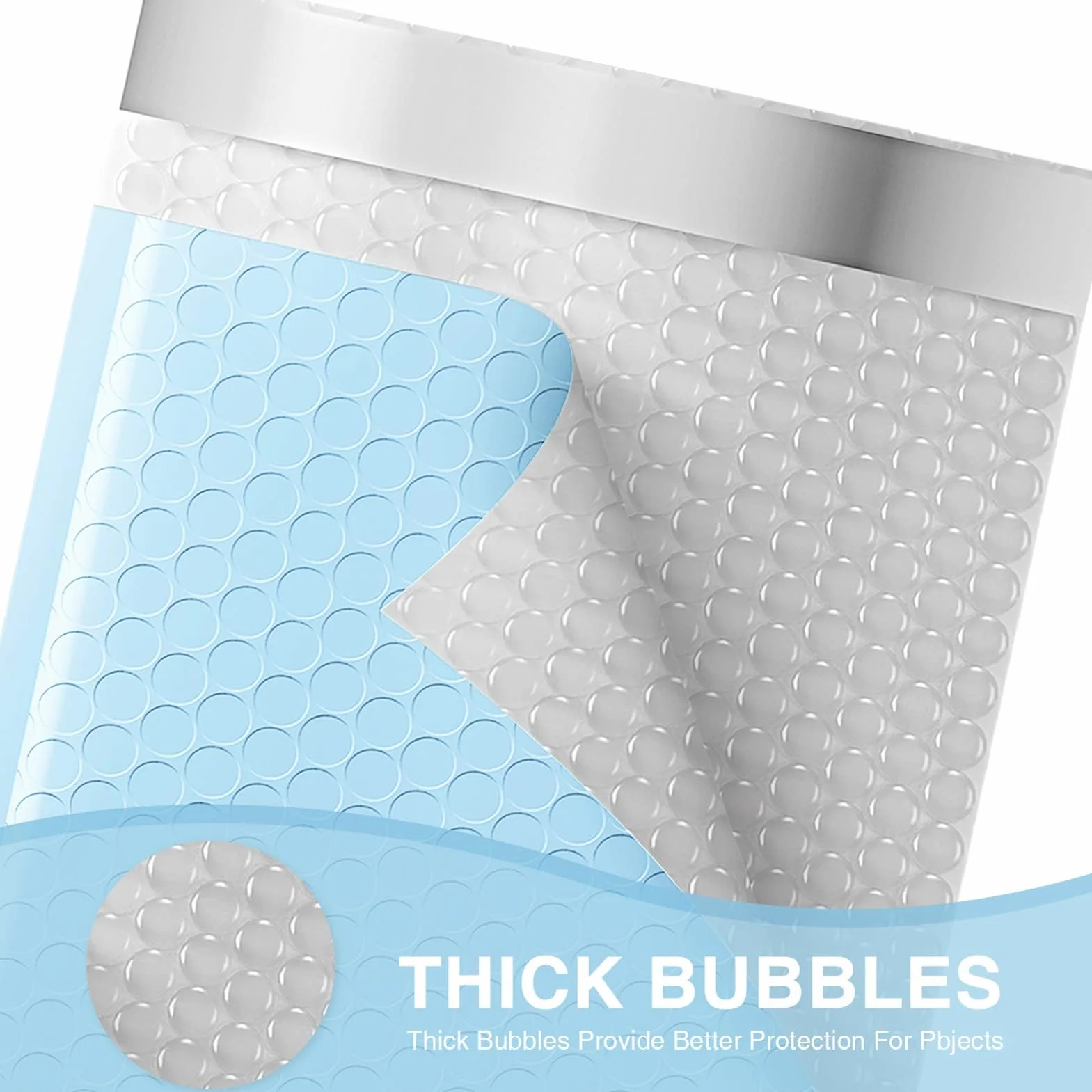 Bubble Mailers, 15,3 x 22,9 cm, 50 sztuk, jasnoniebieskie