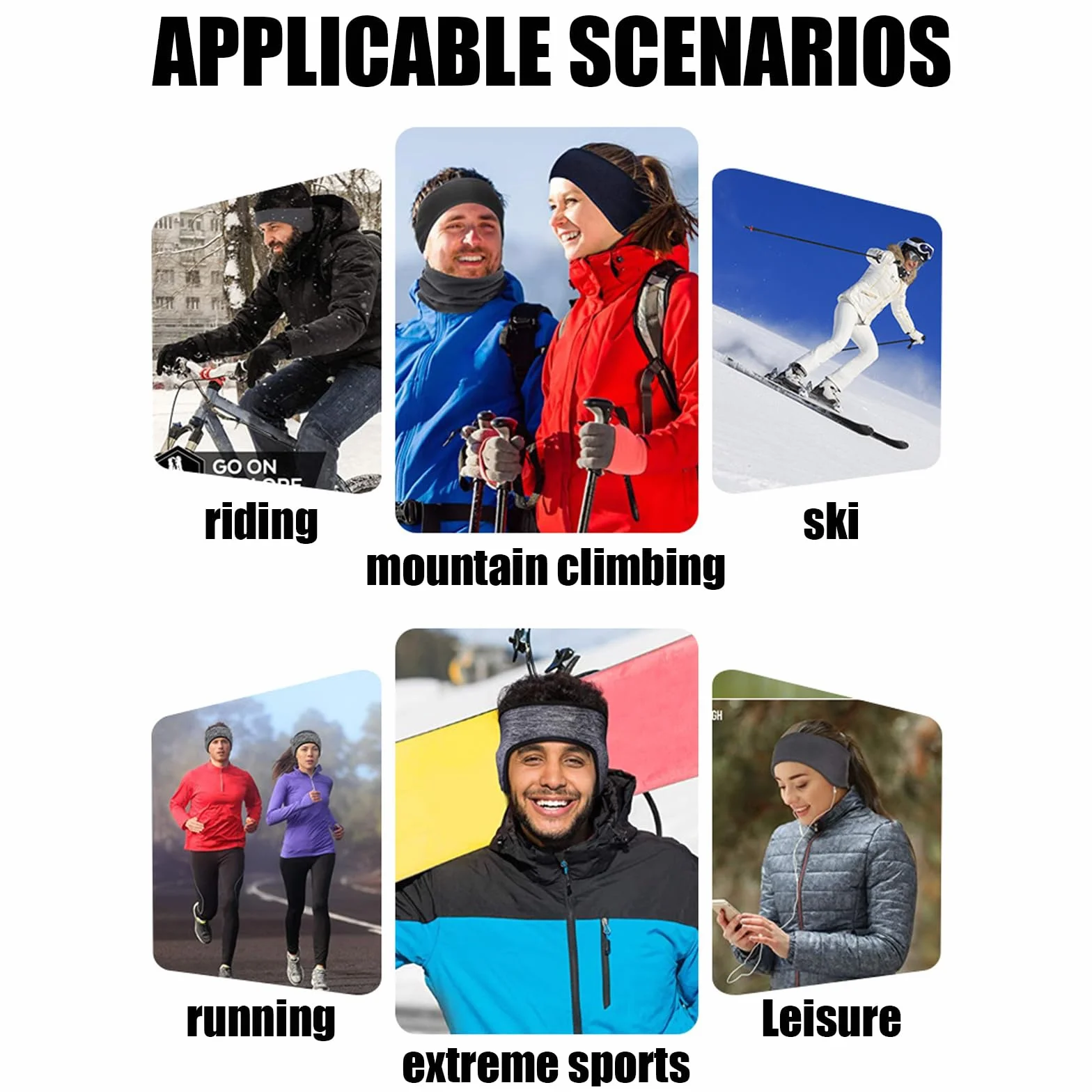 JSTHHTT 2 sportowe opaski na czoło dla kobiet i mężczyzn, opaska na zimę, ocieplacze na uszy, ochrona uszu, do biegania, wędrówek, joggingu