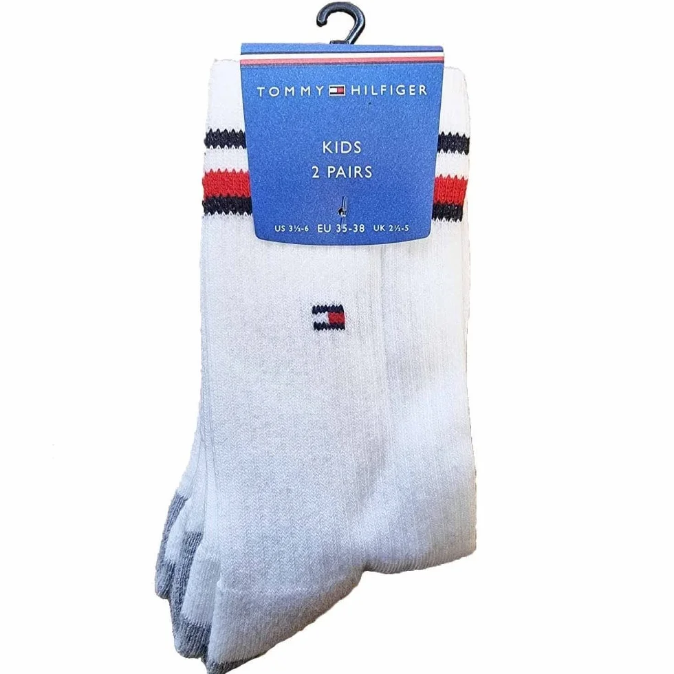 Tommy Hilfiger Tommy Hilfiger Iconic Kids' Sports skarpetki dziecięce, uniseks, 2 sztuki, biały, 35-38