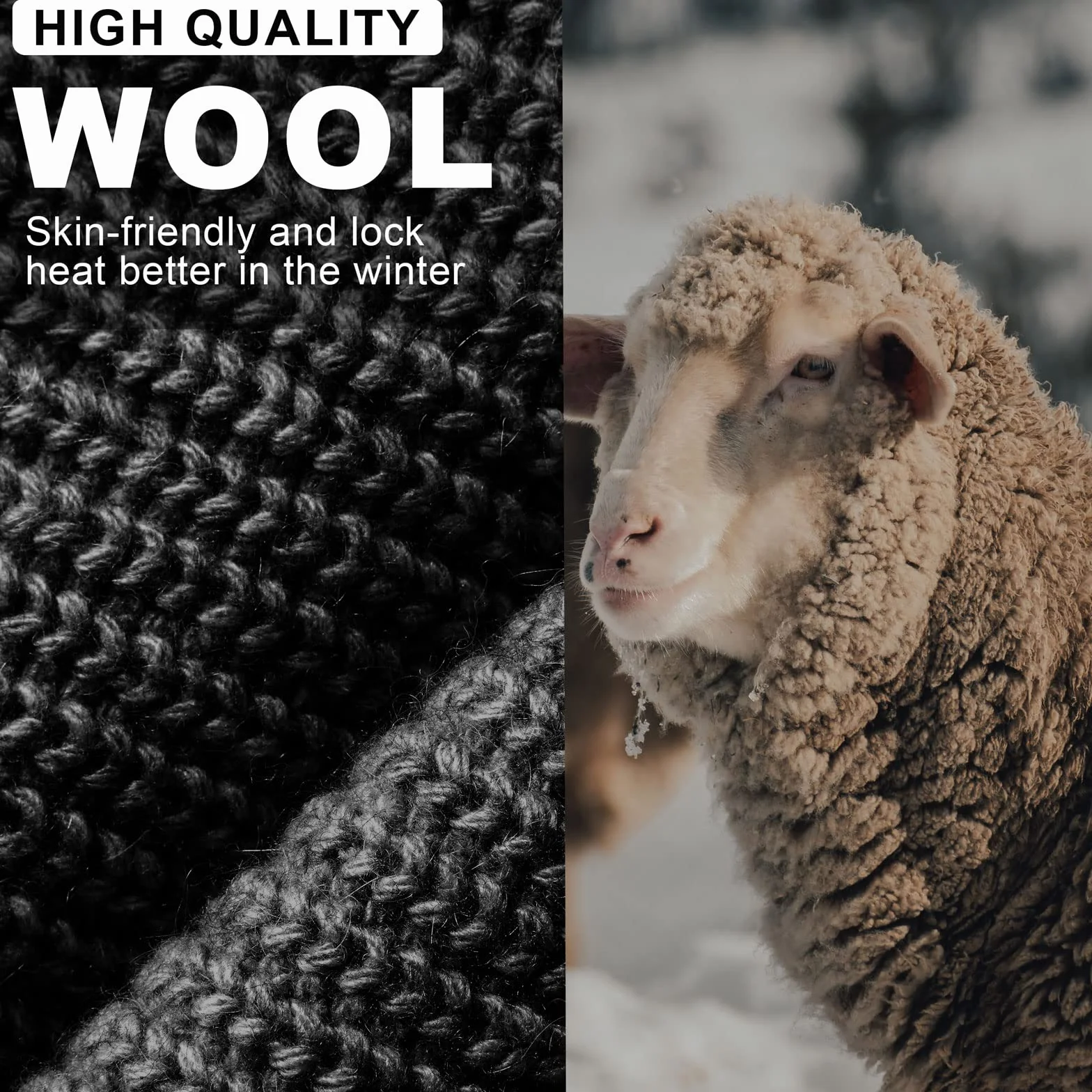 Męska Czapka Zimowa na Zimę, Thinsulate Ocieplenie i Wiatroszczelna Wełniana Beanie, Unisex Ciepła Strickmütze dla Kobiet i Mężczyzn