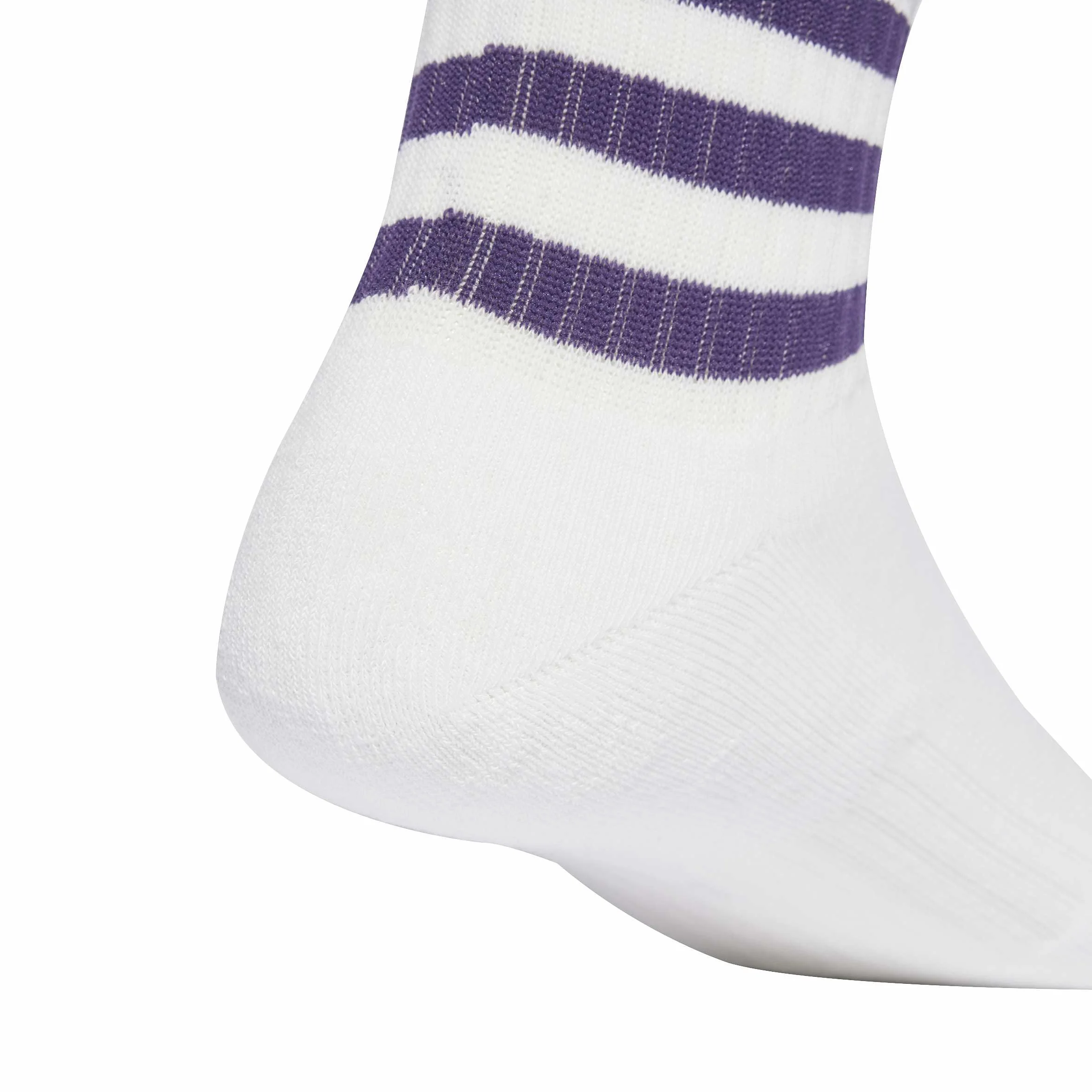 adidas Uniseks 3-Stripes Cushioned Sportswear Mid-Cut Socks 3 Pairs, White/White/Powder Plum, 8.5-10