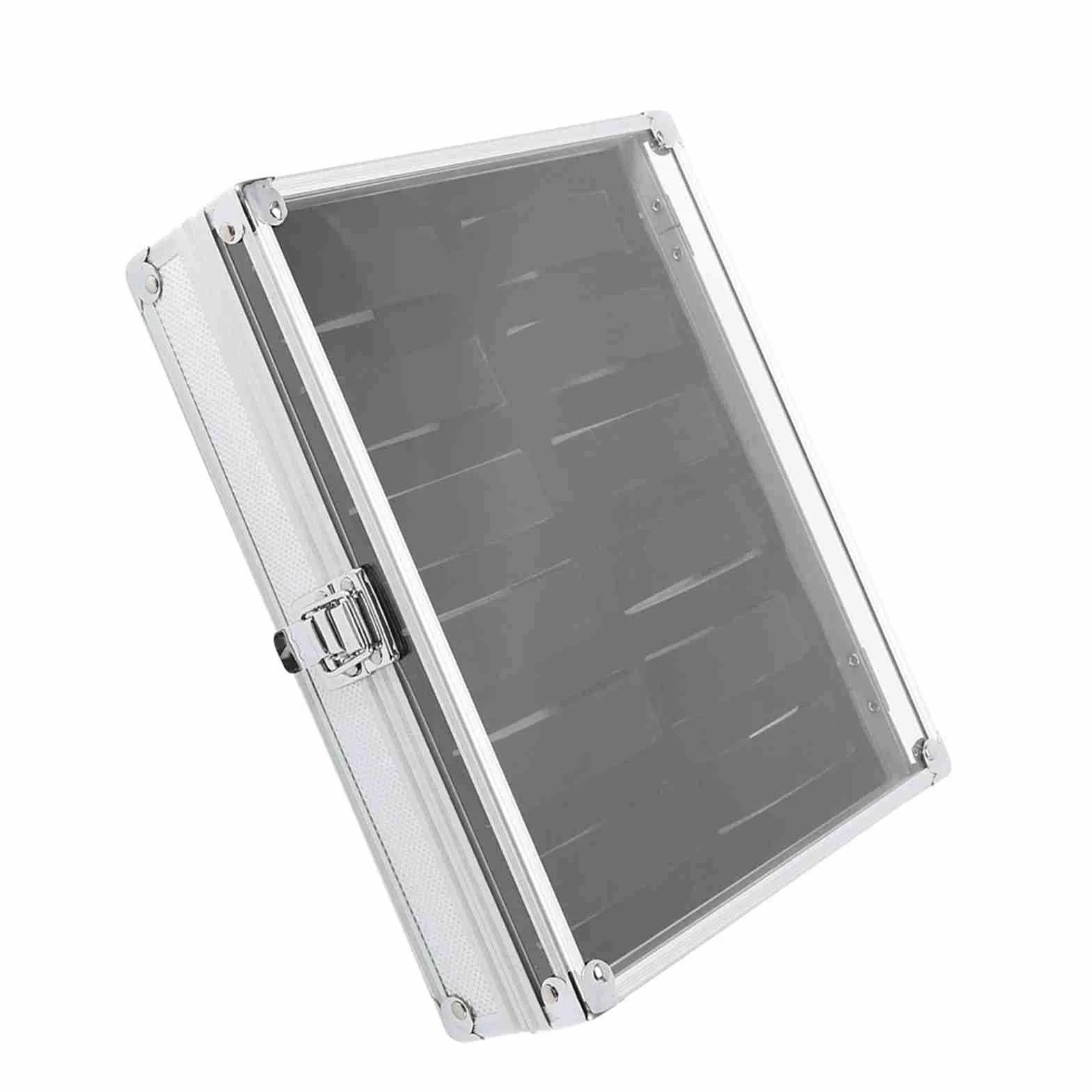 Keenso Elegancki Aluminiowy Wyświetlacz z Zegara z Akrylowym Oknem Wyświetlacza, Wysokiej ści Pudełko do Przechowywania dla Entuzjastów, Szczeliny 6/12 do Organizowania Zegarków i Biżuterii