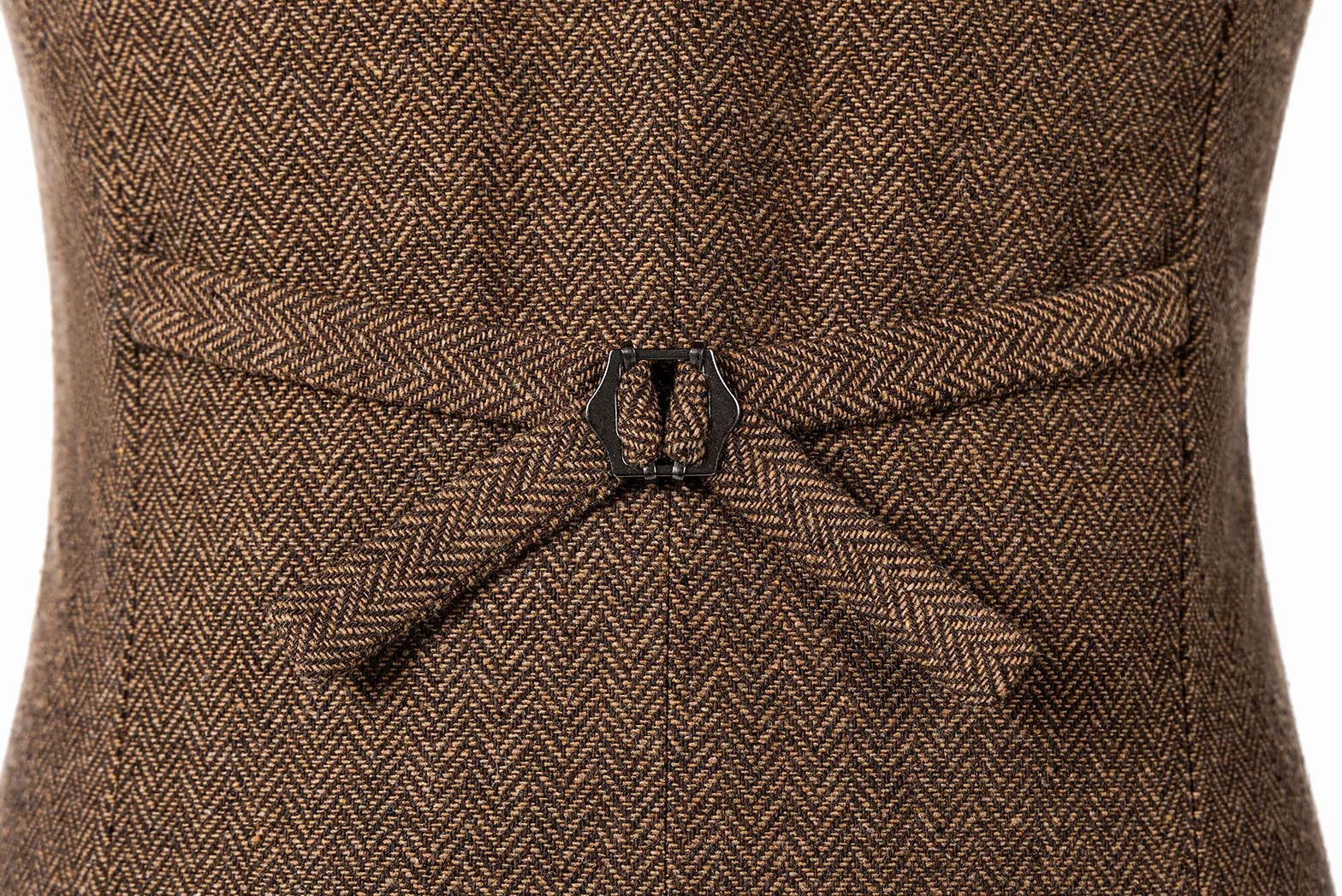 Solovedress Męska kamizelka z wełny w jodełkę, kamizelka, dekolt w serek, tweed, kamizelka na wesele