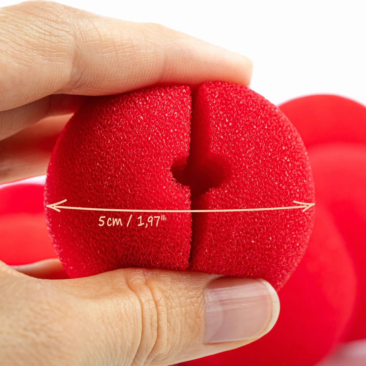 com-four® Czerwone piankowe nosy klaunów – Ø 5 cm – zabawne nosy gabkowe na kostiumy, Mardi Gras, karnawal i imprezy tematyczne
