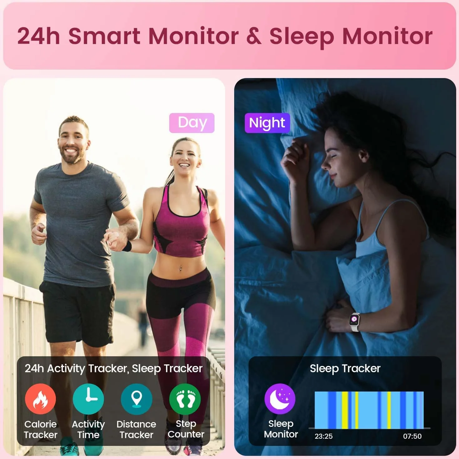 Damski zegarek Smartwatch Sport z Fittness: Zegarki Smart Watch Wykonuj lub odbieraj połączenia z monitorem tętna Ciśnienie krwi SpO2 Sen Krokomierz IP67 Wodoodporny dla Android iOS