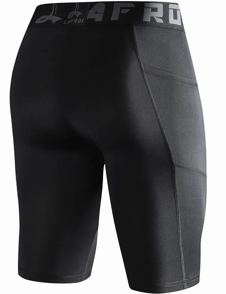 LAFROI Men's Quick Dry Cool Compression Fit Tights Shorts Waistband-YSK09