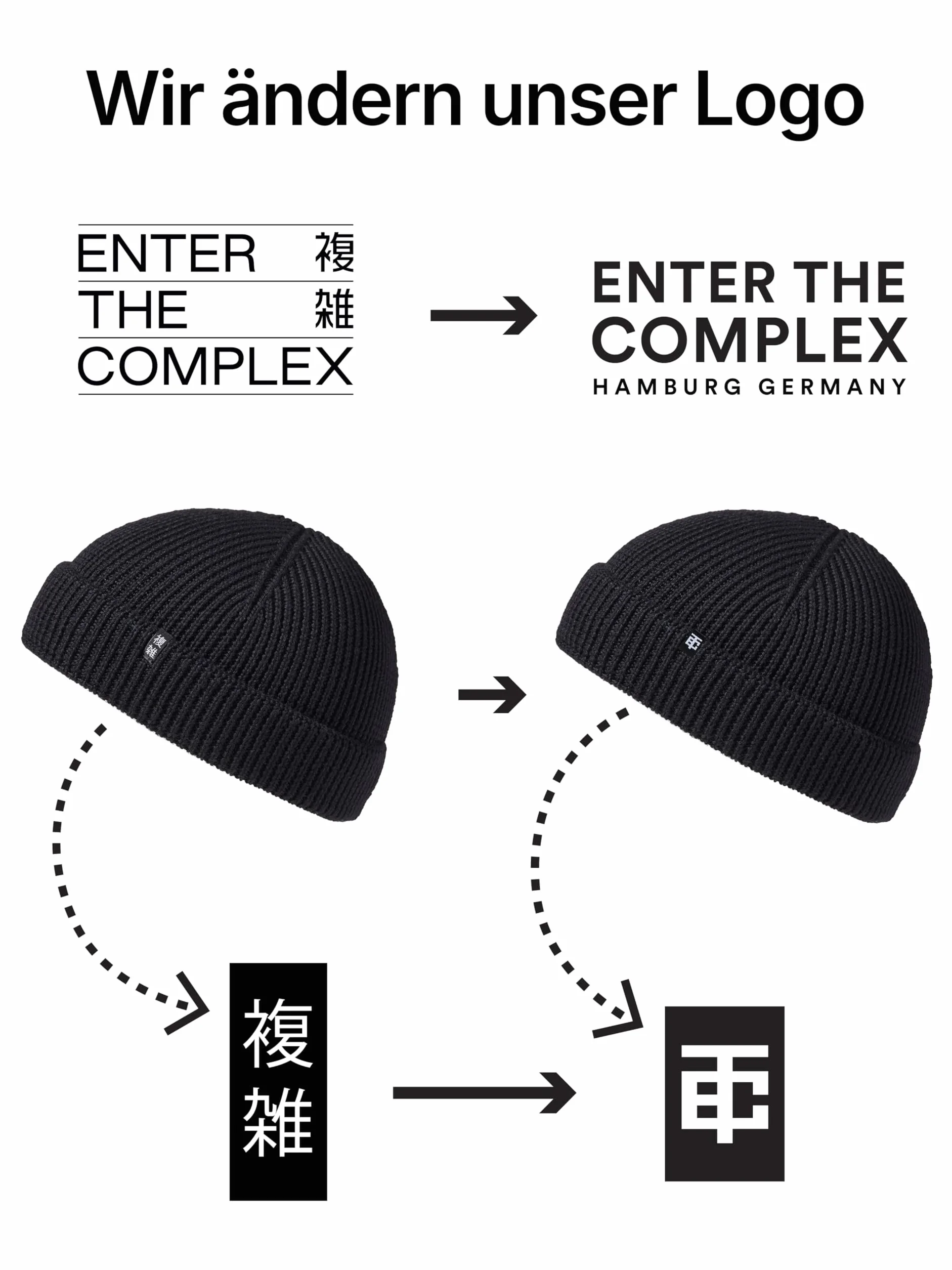 Enter the Complex® Fisherman Beanie, 100% wełna z merynosów, czapka Trawler, Troyer, dzianina, dla kobiet i mężczyzn