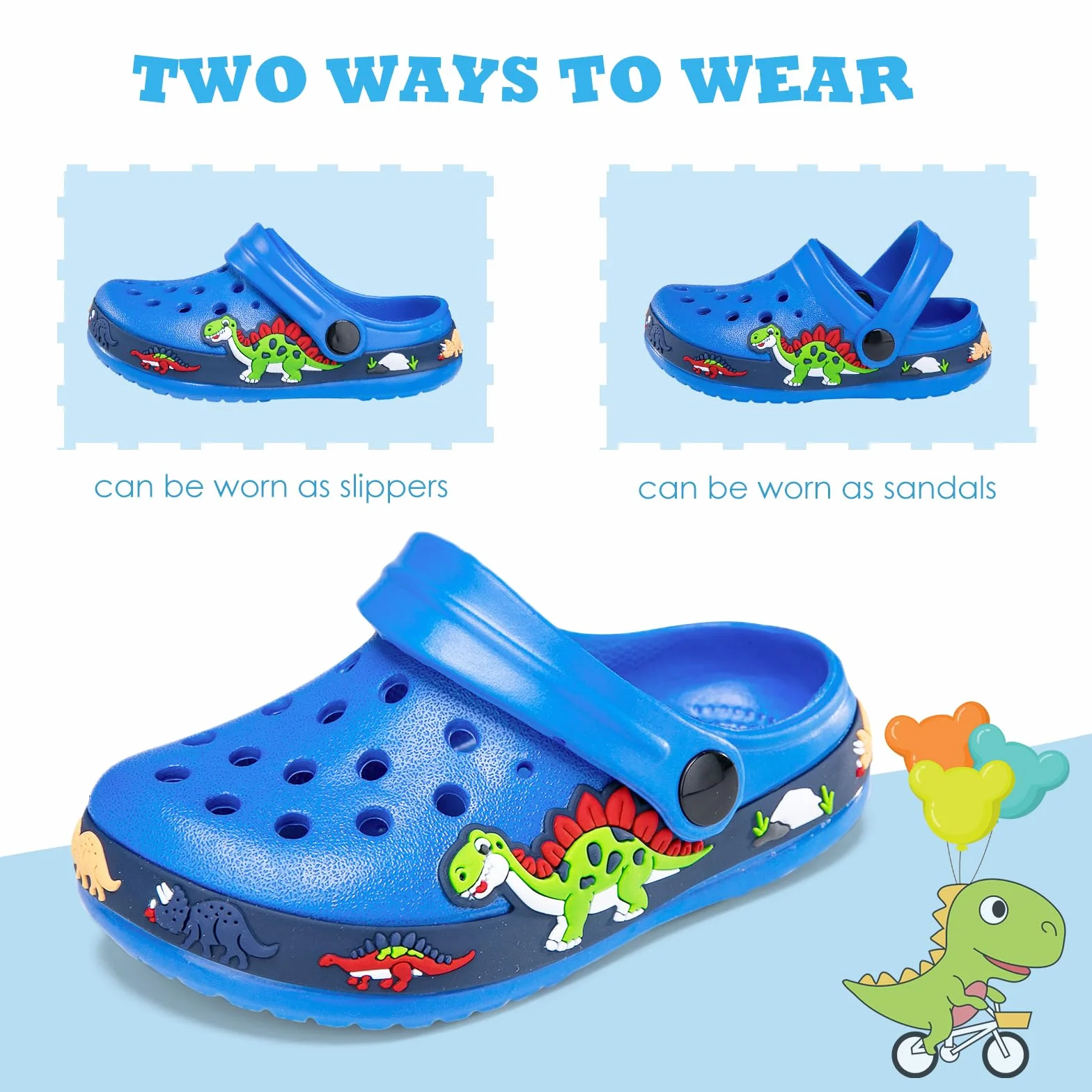 Dziecięce chodaki, buty ogrodowe, pantofle, uroczy dinozaur, sandały plażowe, lato, lekkie, na basen, kapcie prysznicowe, dla maluchów, chłopców, dziewcząt, buty do wody