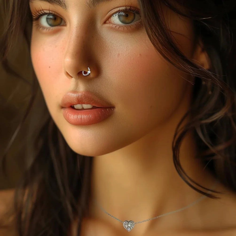 LAURITAMI 18G Piercing do nosa, stal chirurgiczna, zawiasy, segment, kolczyk do ust, chrząstki chrząstki helix trag chrząstki opal Piercing koło złote srebro 3 sztuki