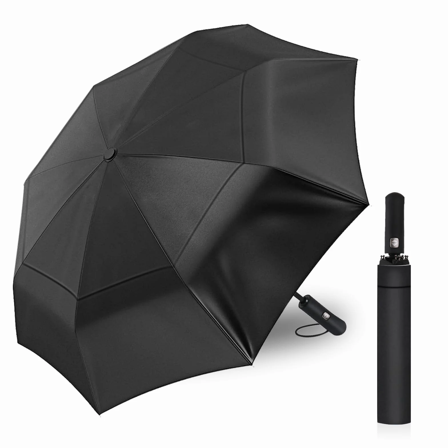 Parasol odporny na burzę, 62 cali, automatyczny składany parasol z podwójnym zadaszeniem, wiatroszczelny parasol golfowy dla mężczyzn i kobiet, duży parasol do golfa, w podróży i na co dzień