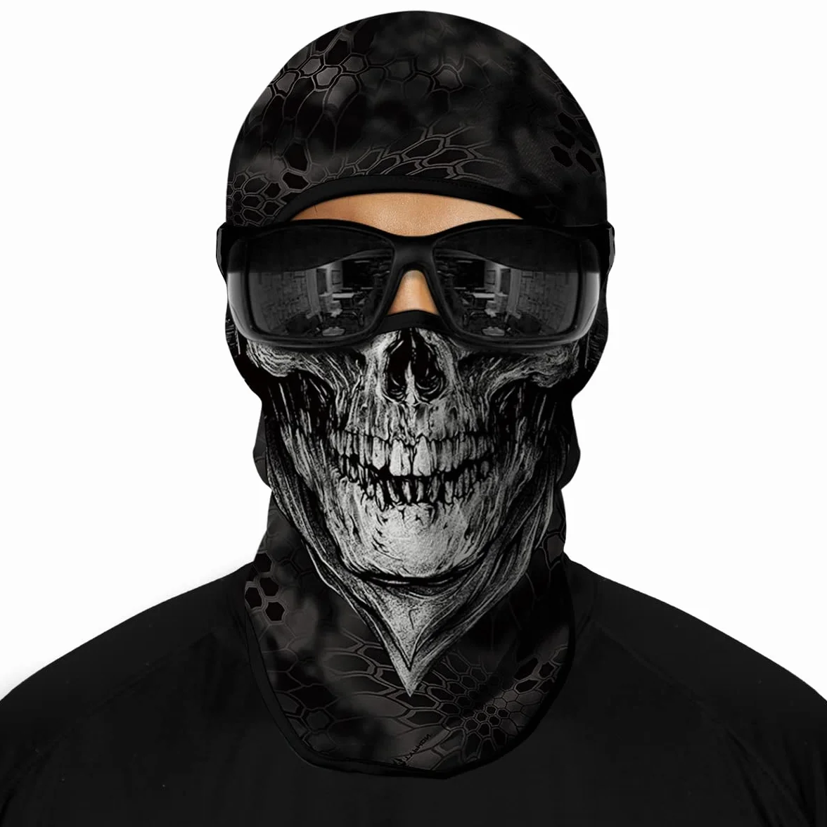 ShopINess Kominiarka 3D z czaszką dla dorosłych, unisex, dla motocyklistów, sportowców i aktywności na świeżym powietrzu, festiwali i Halloween, wielokolorowa, Rozmiar uniwersalny