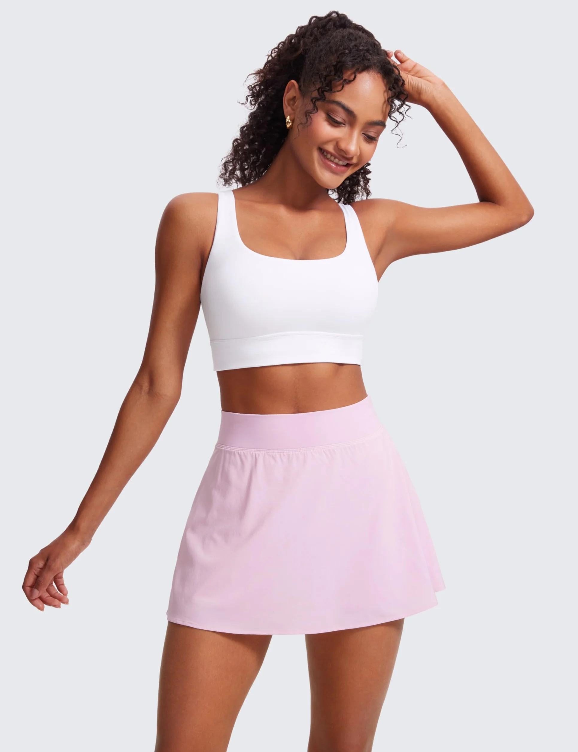 CRZ YOGA Biustonosz sportowy Butterluxe Womens U Back – dekolt w serek, usztywniany, niski poziom uderzeń, do ćwiczeń, z wbudowanymi wkładkami