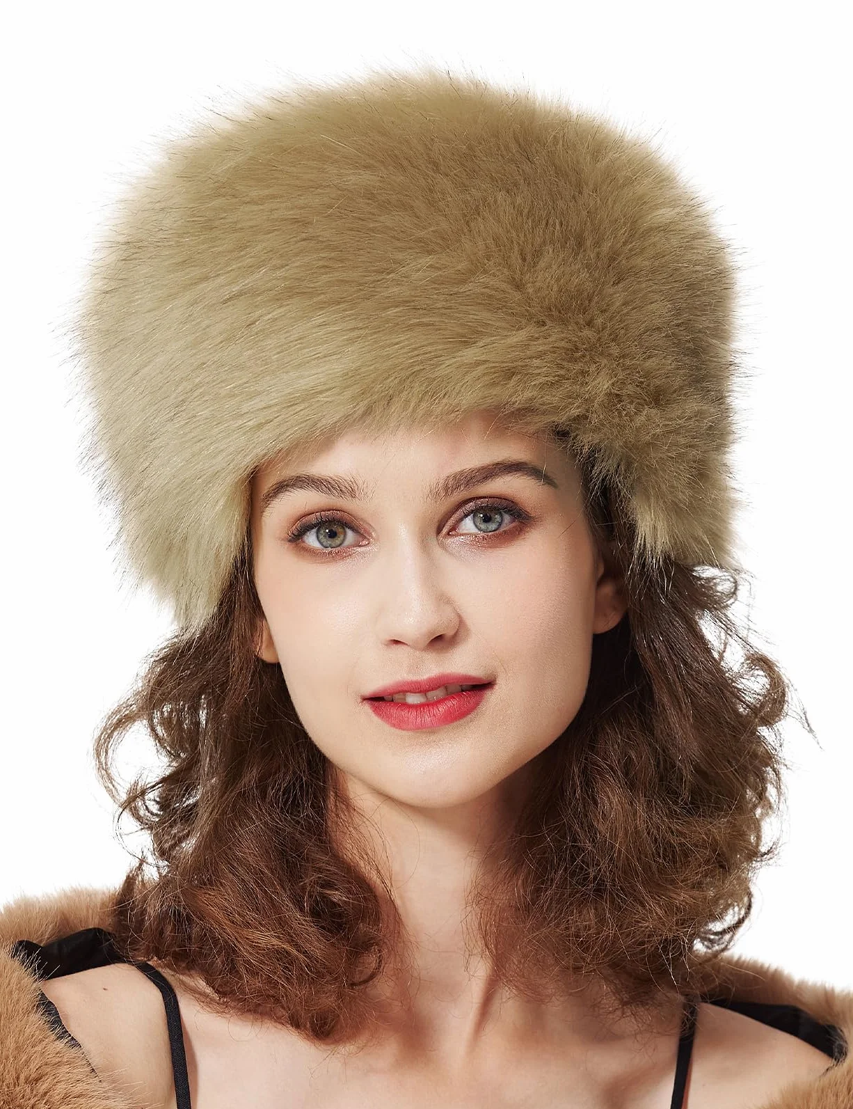 BEAUTELICATE Kapelusze ze sztucznego futra damskie Cossack w stylu czapka narciarska zimowa moda na stułę cosplay impreza fotografia