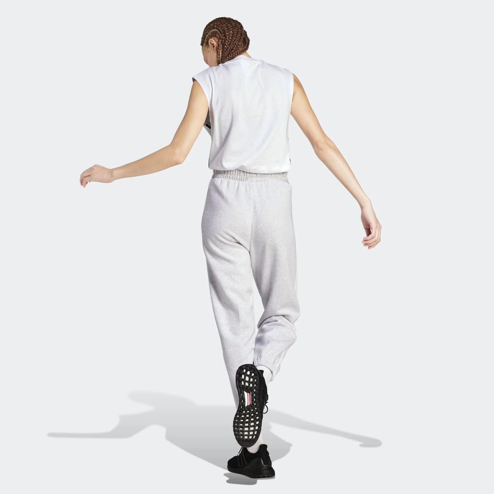 adidas Essentials 3-stripes Fleece Loose Pants - Spodnie golfowe Kobiety