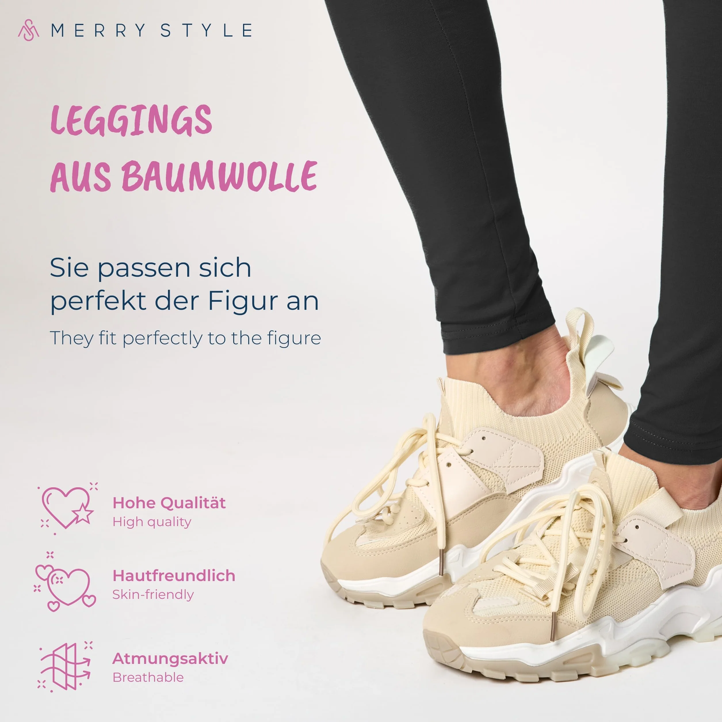 Merry Style Legginsy Damskie z Bawełny Dwupak MS10-198