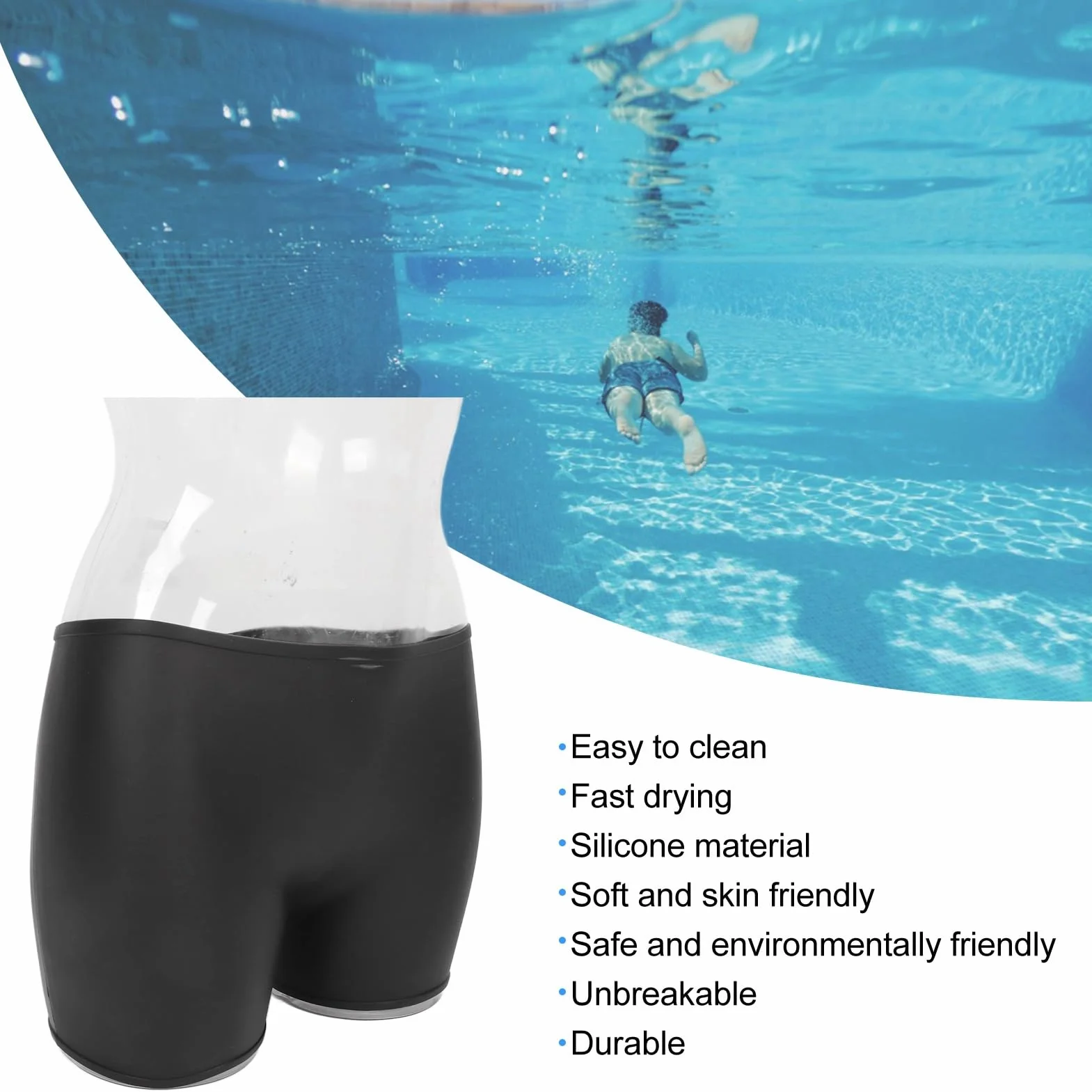 Damskie Silikonowe Krótkie Spodenki Kąpielowe, Wodoodporne, Szczelne 4 Narożne Spodenki Kąpielowe do Pływania na żaglach Letnich Strojów Kąpielowych