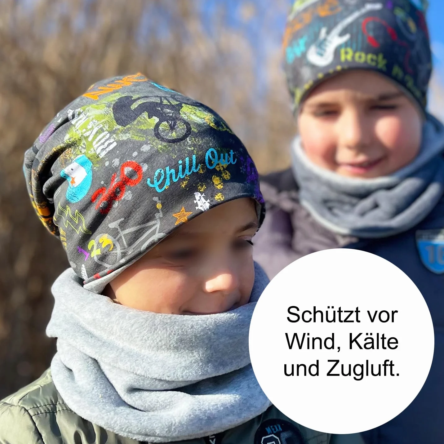 Wollhuhn Ciepła komin dla chłopców i dziewczynek nasz ocieplający szal zimowy / komin z dwoma warstwami polaru, Jednokolorowy jagodowy/różowy, jeden rozmiar