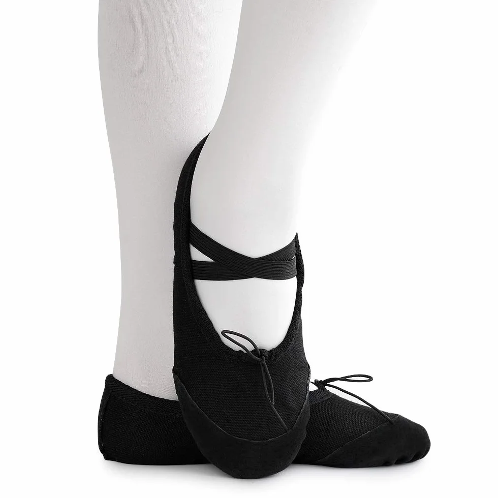 Soudittur Klasyczne Baletowe Buty Baleriny Dziewczęce Płótno Pilates Gimnastyka Podział Płaski Baletowy Miękkie Kapcie Damskie EU 21-44
