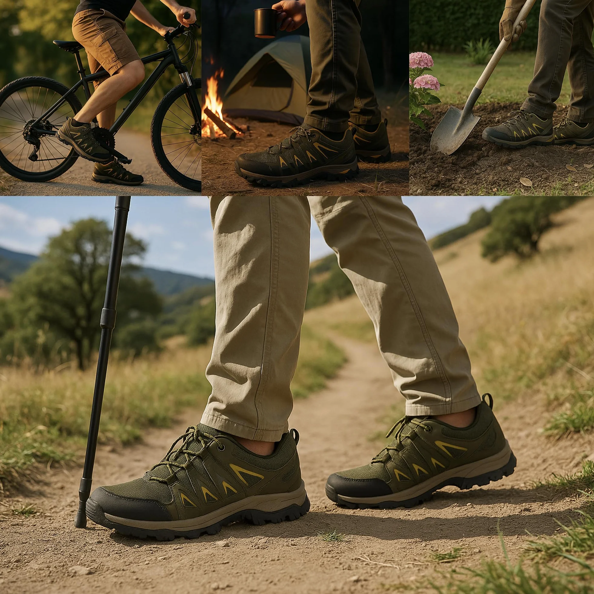 JOMIX Męskie buty trekkingowe i turystyczne, lekkie, oddychające buty sportowe, antypoślizgowe, miejskie, buty górskie do codziennego użytku