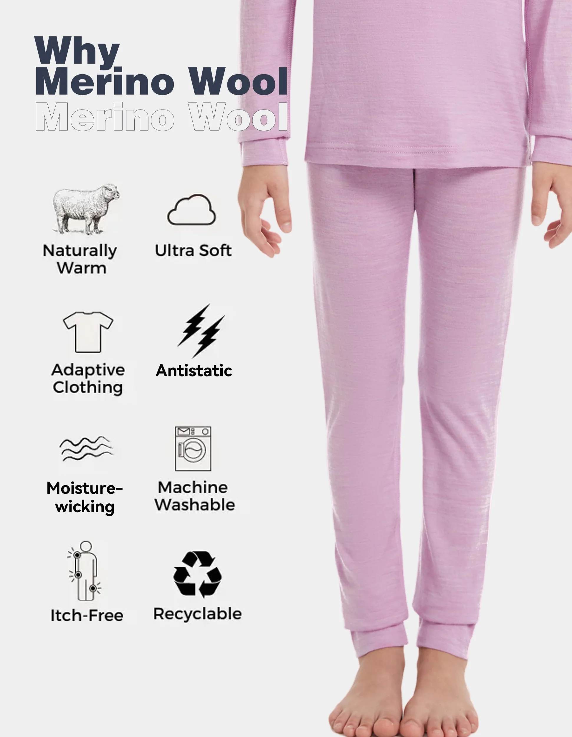 Dziecięce spodnie z wełny merynosów, legginsy termiczne dla dziewcząt i chłopców, bielizna zimowa unisex