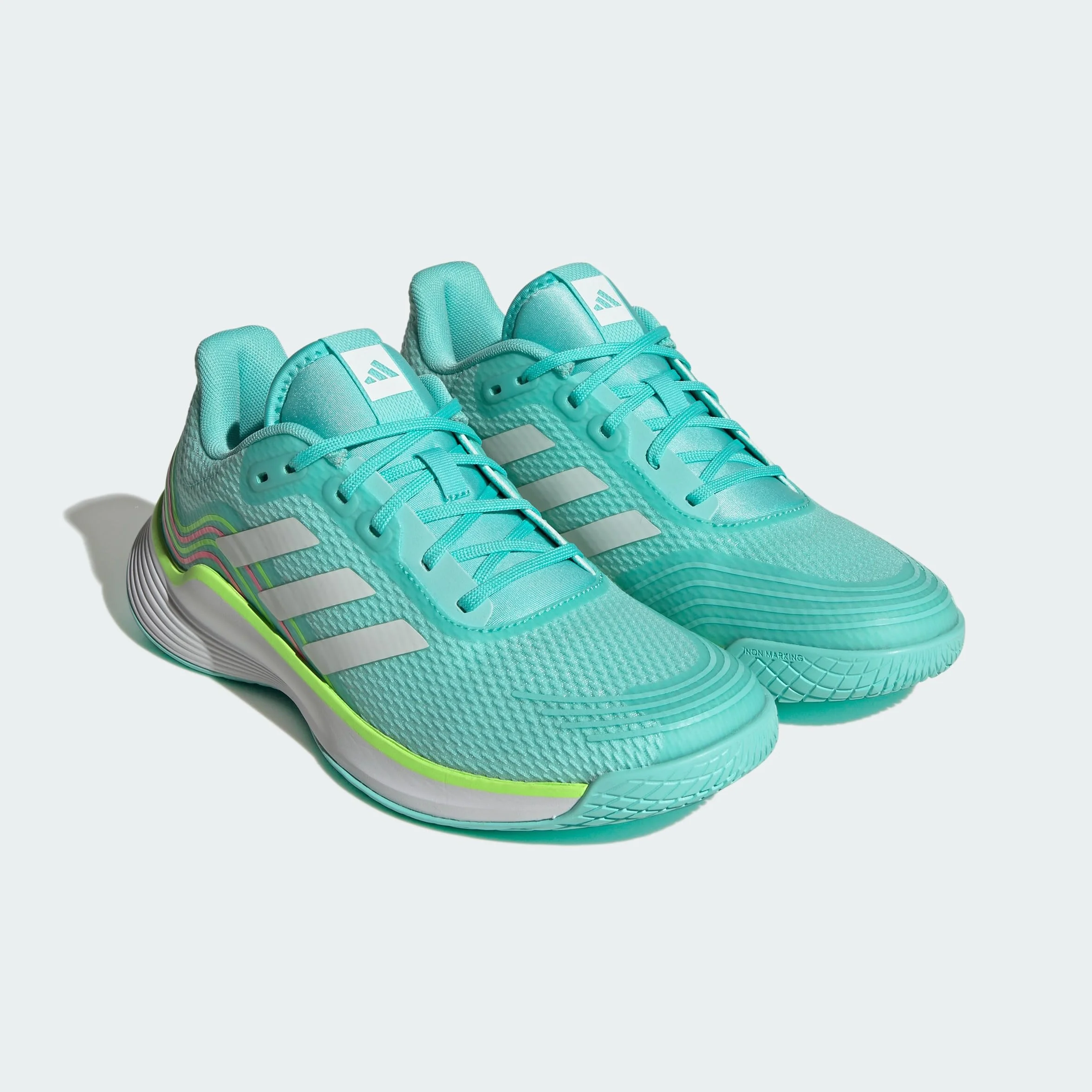adidas Kobiety Novaflight Volleyball Shoes, Flash Aqua/Cloud White/Lucid Lemon, 42 EU