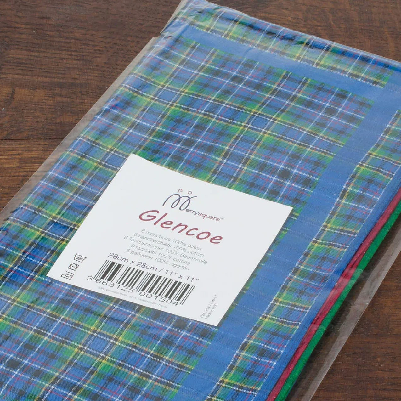 Chusteczki higieniczne z tkaniny szkockiej - Glencoe - 28 cm - 6 sztuk - 100% bawełna