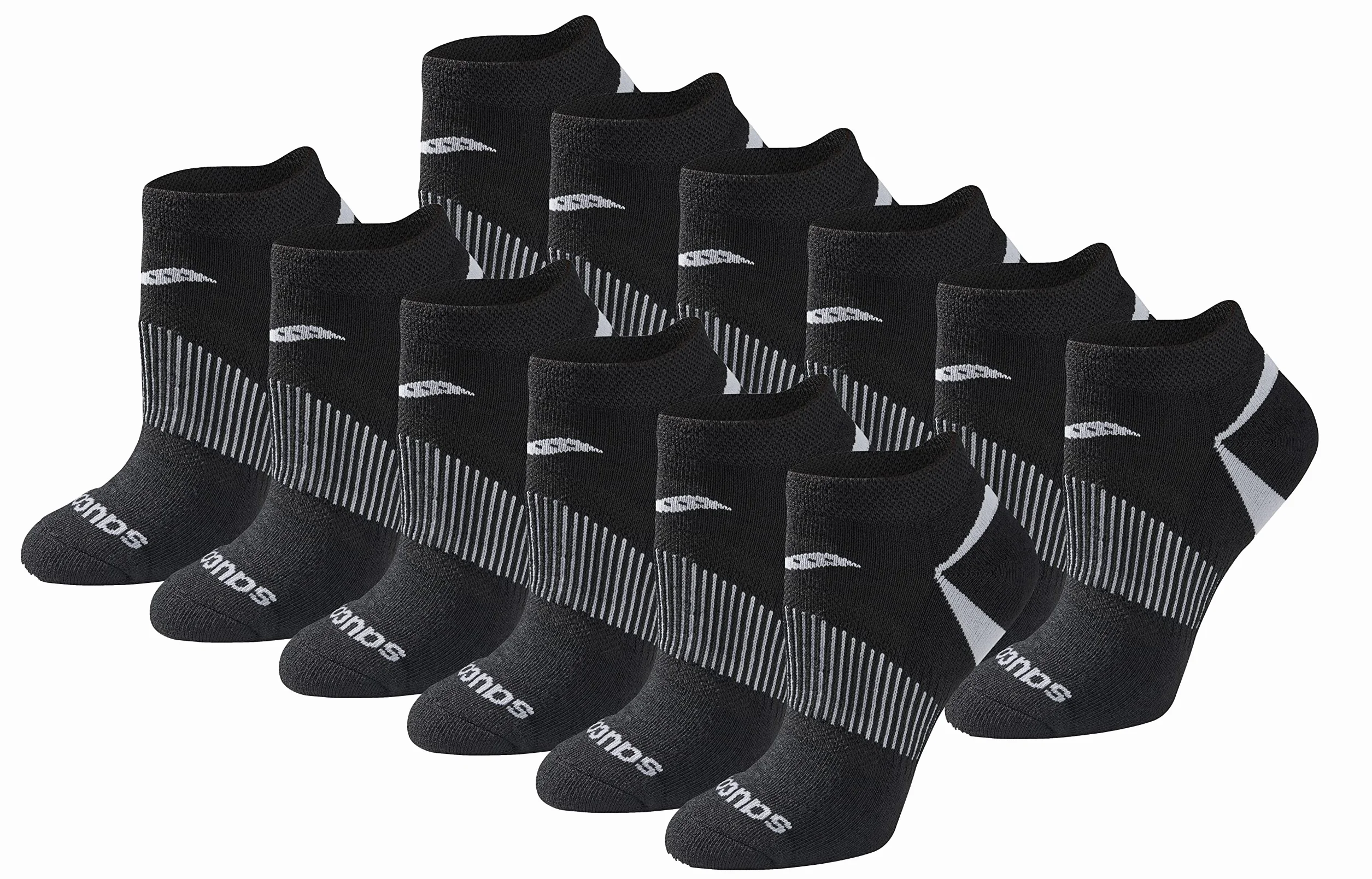 Saucony Damskie skarpetki RunDry Performance Selective Cushion, dostępne w rozmiarach S-L (6, 12 par), Medium