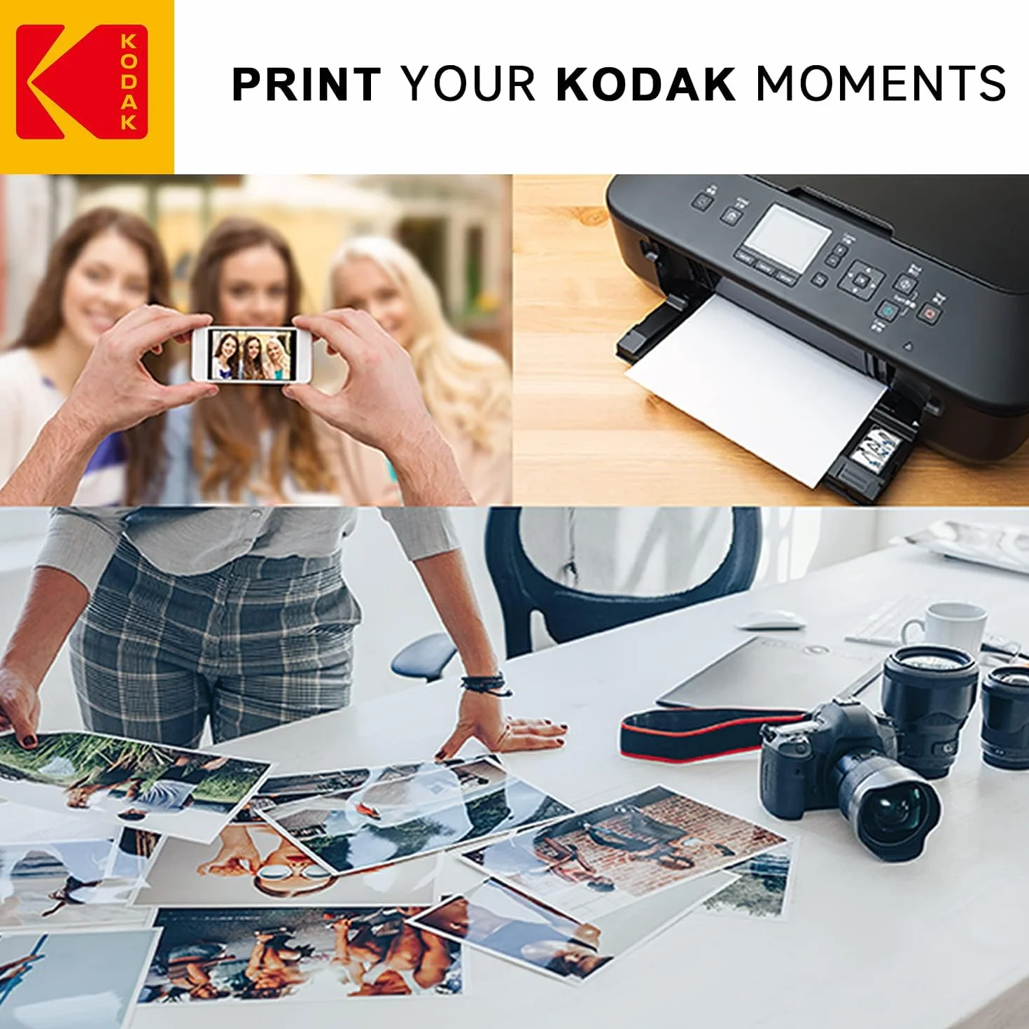 KODAK 9891175-20 arkuszy papieru fotograficznego 280g/m², błyszczący, format 13x18 cm, druk atramentowy