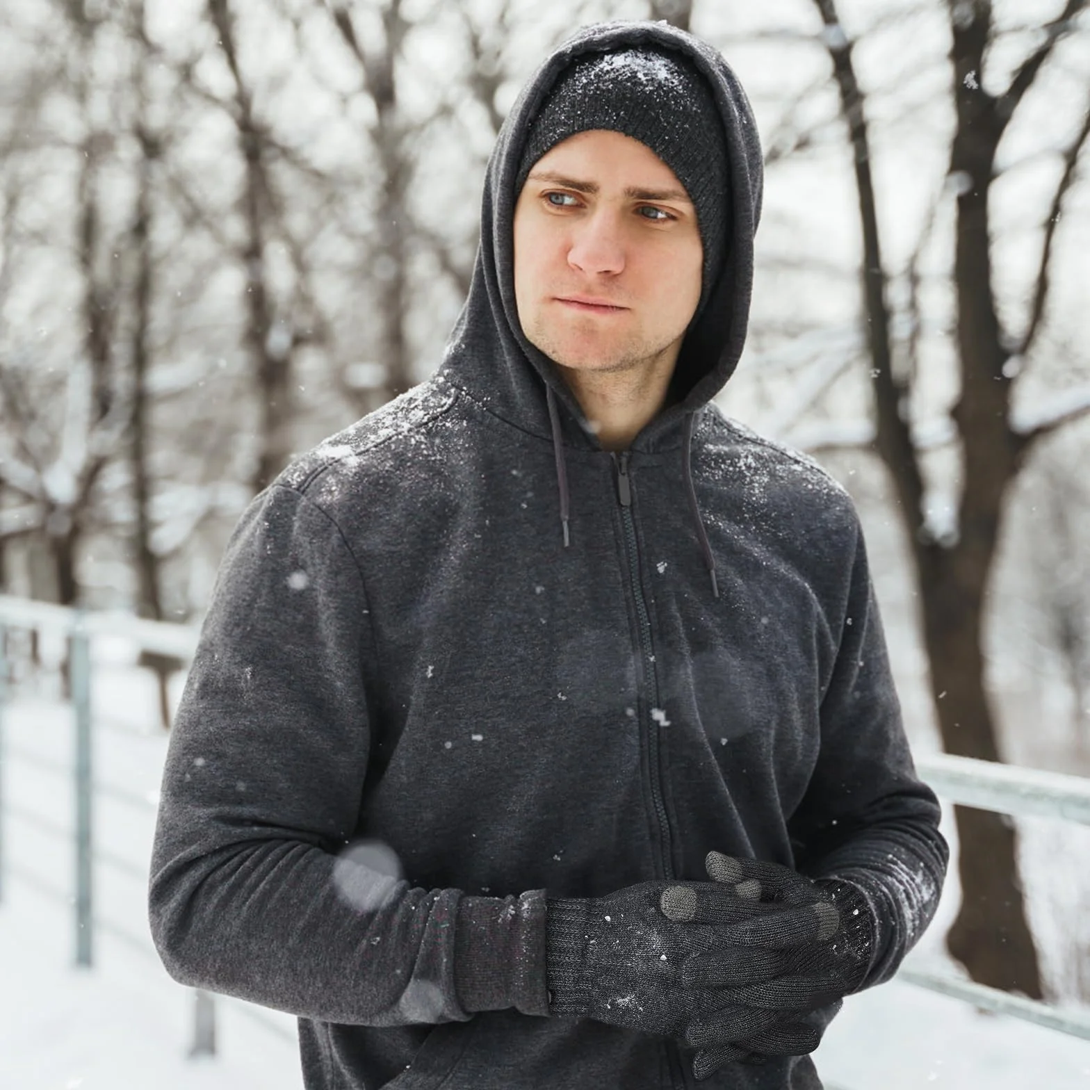 Rękawiczki Zimowe Męskie Damskie z Ekranem Dotykowym, Ciepłe Rękawiczki Dziane z Podszewką z Polaru, Rękawice wełniane z elastycznymi ściągaczami, Rękawiczki Sportowe Na zewnątrz Zimow Prezenty