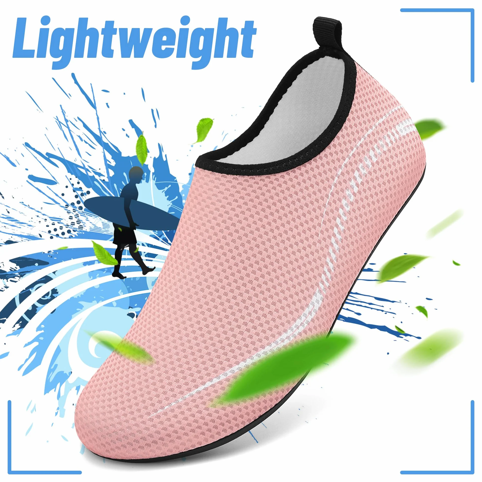Buty do Wody Water Shoes Buty do SportóW Wodnych Lekkie Buty do PłYwania Buty PlażOwe Buty do Jogi Buty do Surfowania dla Kobiet I MężCzyzn.Różowy, 41EU