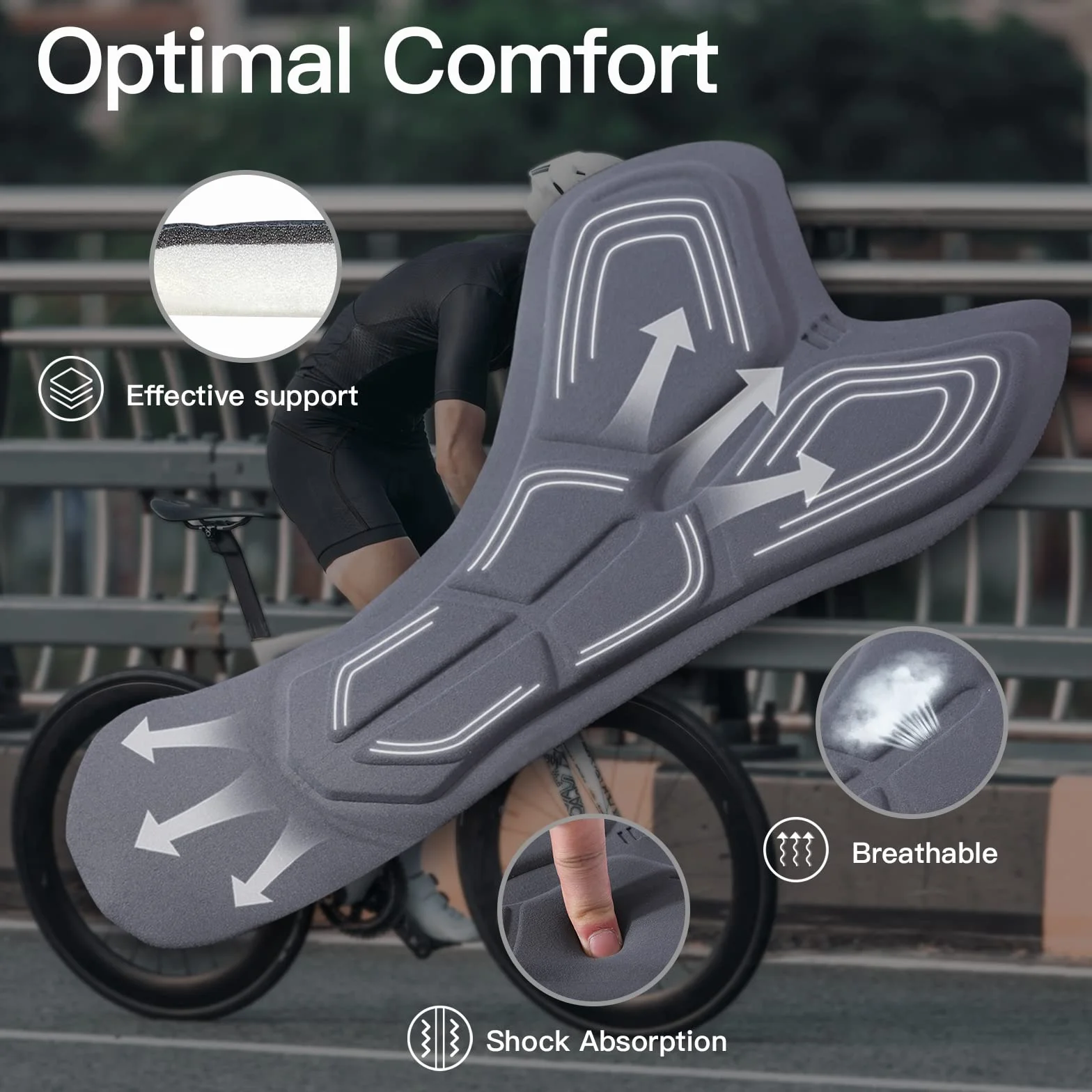 Nooyme, Męskie spodenki rowerowe z wyściółką 3D, szybkoschnące spodnie rowerowe, rozciągliwe spodenki rowerowe z poliamidu i elastanu, zwiększona elastyczność i przepuszczalność powietrza