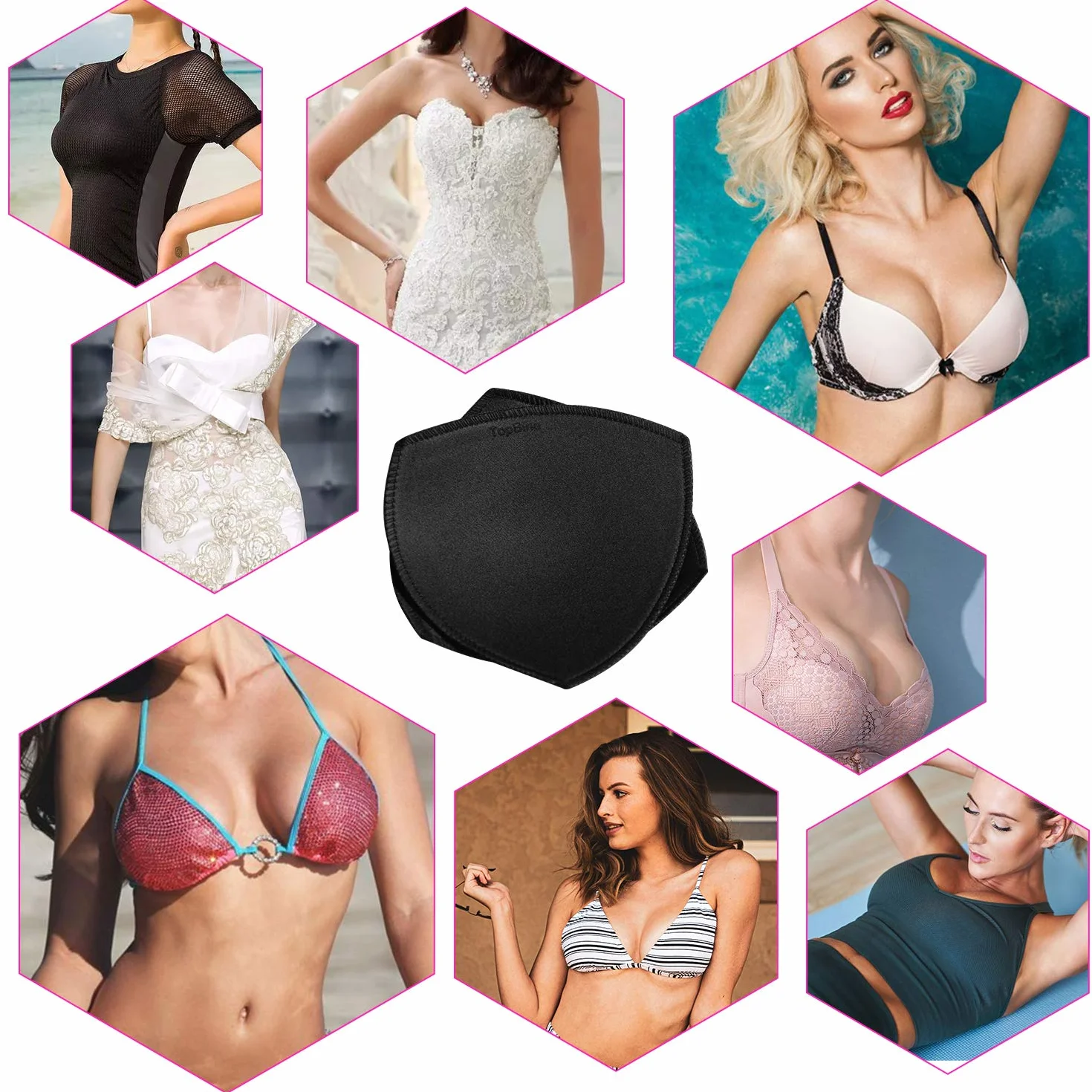 Wyjmowane wkładki do biustonosza damskie wygodne sportowe miseczki wkładka do biustonosza do stroju kąpielowego BIkini