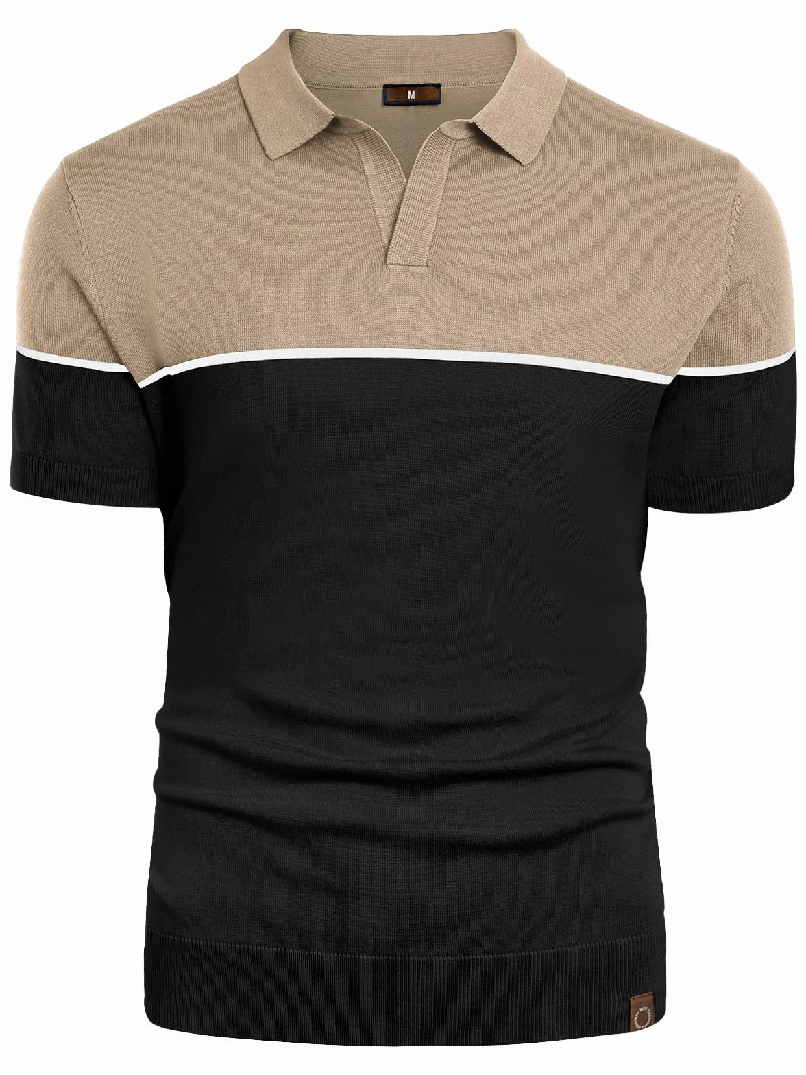 Męska koszulka polo do tenisa golfowego z krótkim rękawem sportowa koszulka polo w kontrastowym kolorze