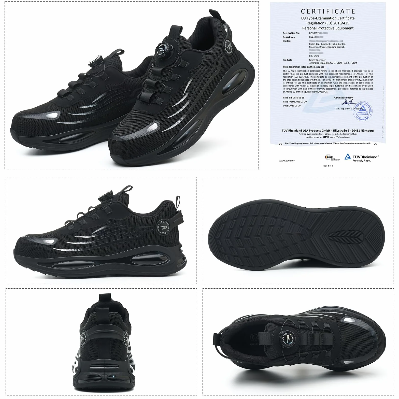 Obuwie ochronne buty robocze dla mężczyzn i kobiet, lekkie, stalowe noski, zamknięcie obrotowe, oddychające, buty robocze 38-46 EU