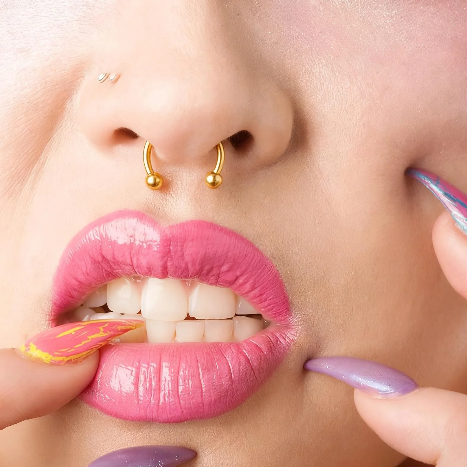 Telooco 8 szt. 16G Kolczyki do przegrody nosowej ze stali chirurgicznej, podkowa, kolczyk do nosa, obręcz, kolczyk do brwi, wargi, pępka, kolczyki do piercingu, biżuteria do przegrody nosowej dla