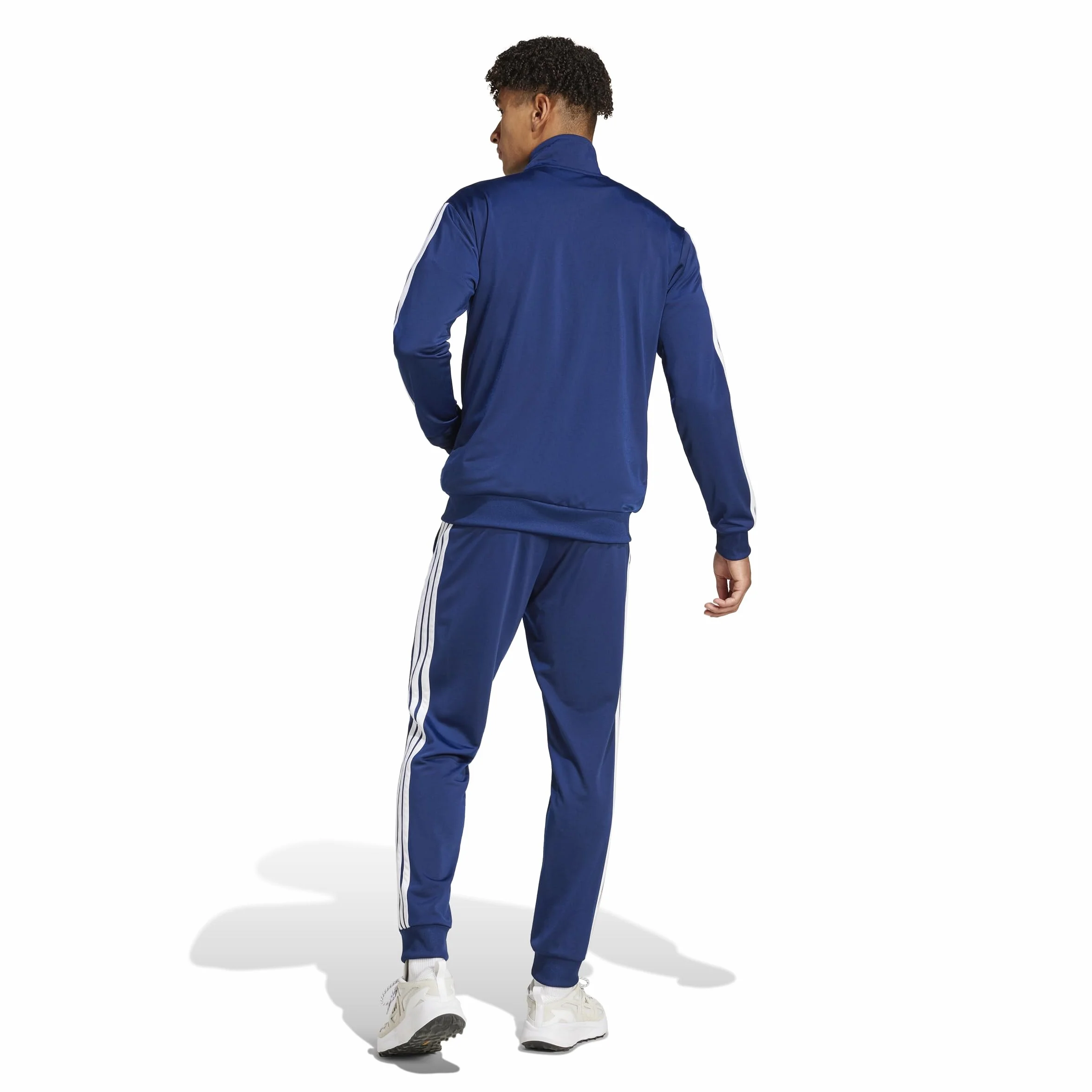 adidas Mężczyźni SPORTSWEAR BASIC 3 STRIPES TRICOT TRACKSUIT, Dark Blue, XL Tall