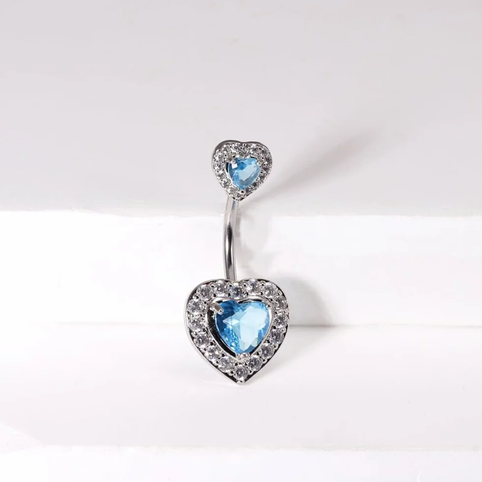 LAURITAMI 14G kolczyk do pępka tytanowy 12 mm długość pręcika kolczyk do pępka kolczyk do pępka srebrny CZ Titanium Belly Button do pępka Bars Body Piercing biżuteria damska