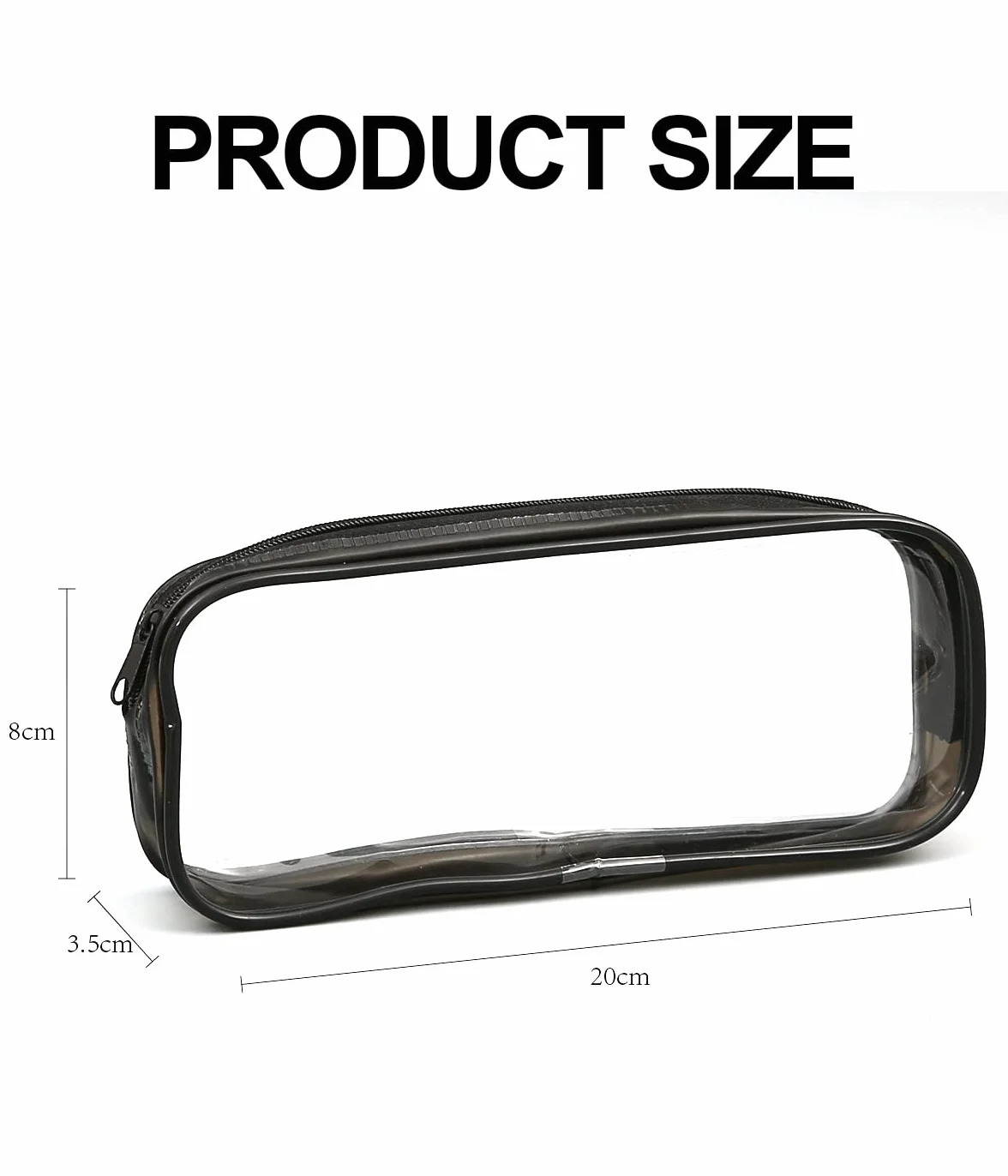 Przezroczyste etui szkolne, 2 sztuki, przezroczyste zamki błyskawiczne z pcv, piórnik szkolny, WeddHuis przezroczysty organizer do makijażu, małe etui, torba kosmetyczna (czarny i biały)