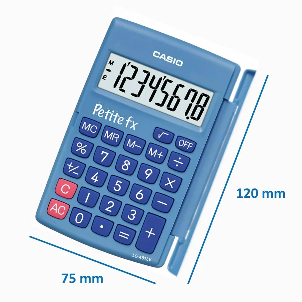 Casio LC-401LV-BU-BOITE Kalkulator Szkoły Podstawowej Niebieski