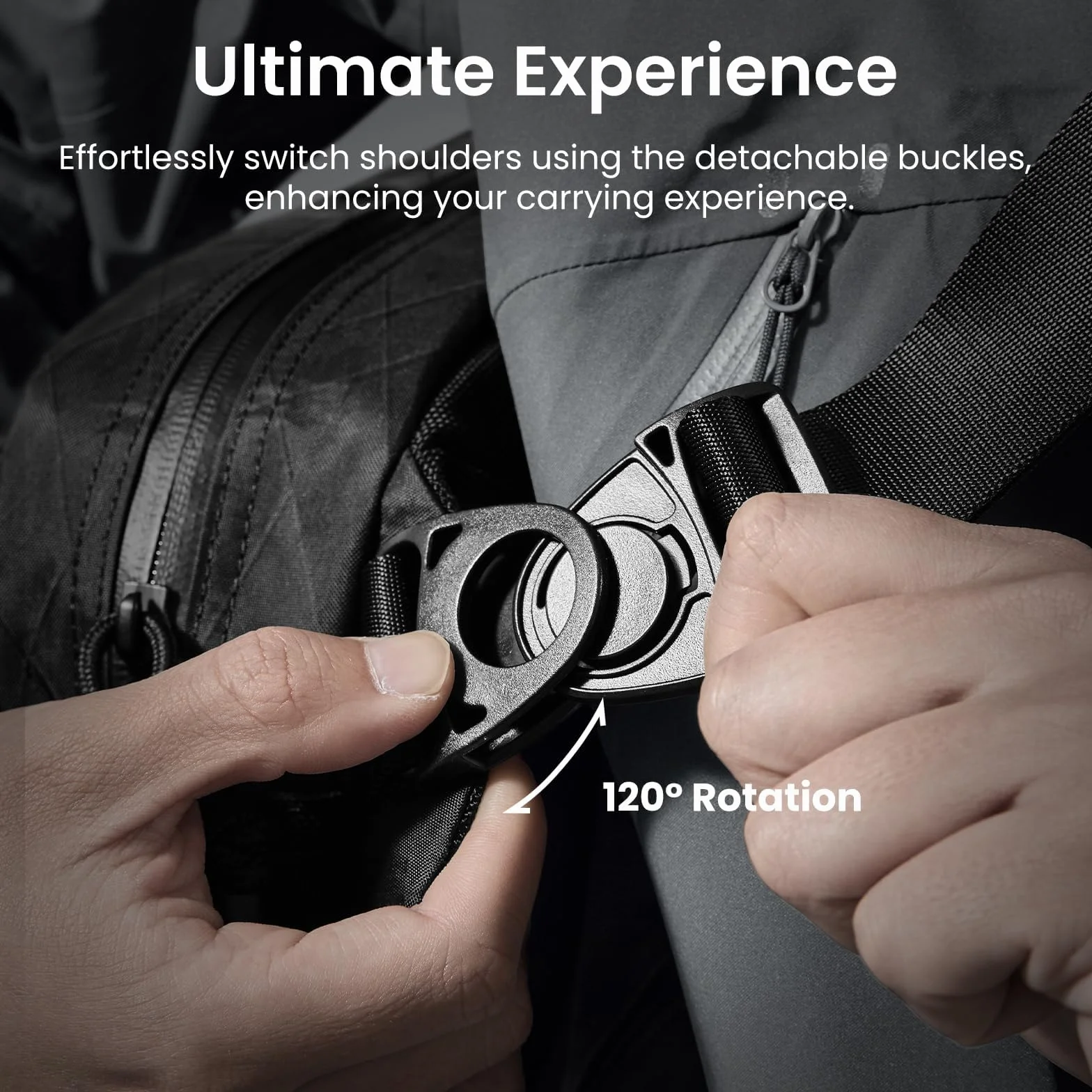 tomtoc X-Pac Sling Bag, 5,5-litrowa torba męska na ramię do podróży, codziennego użytku, torba crossbody na ramię Pasuje do Steam Deck, Switch, DJI Osmo Pocket 3/Action 4, kamery GoPro Hero 12